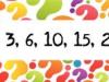 Serie de números triangulares. Acertijos matemáticos para niños