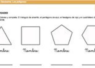 Ficha escolar de geometría. Los polígonos