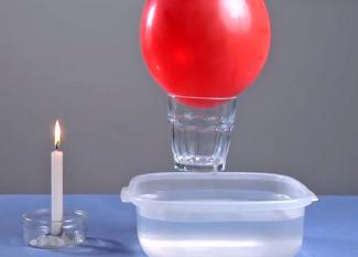 Levantar un vaso con un globo. Experimentos para niños