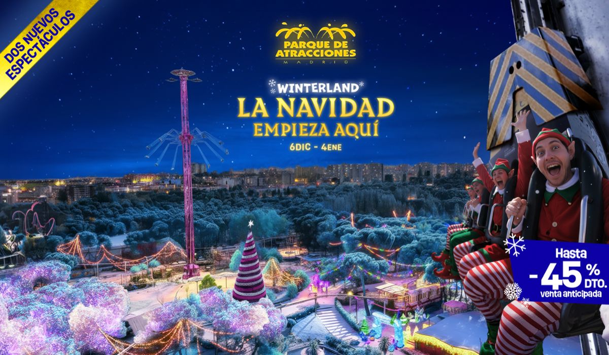 Planes en el Parque de Atracciones de Madrid en Navidad