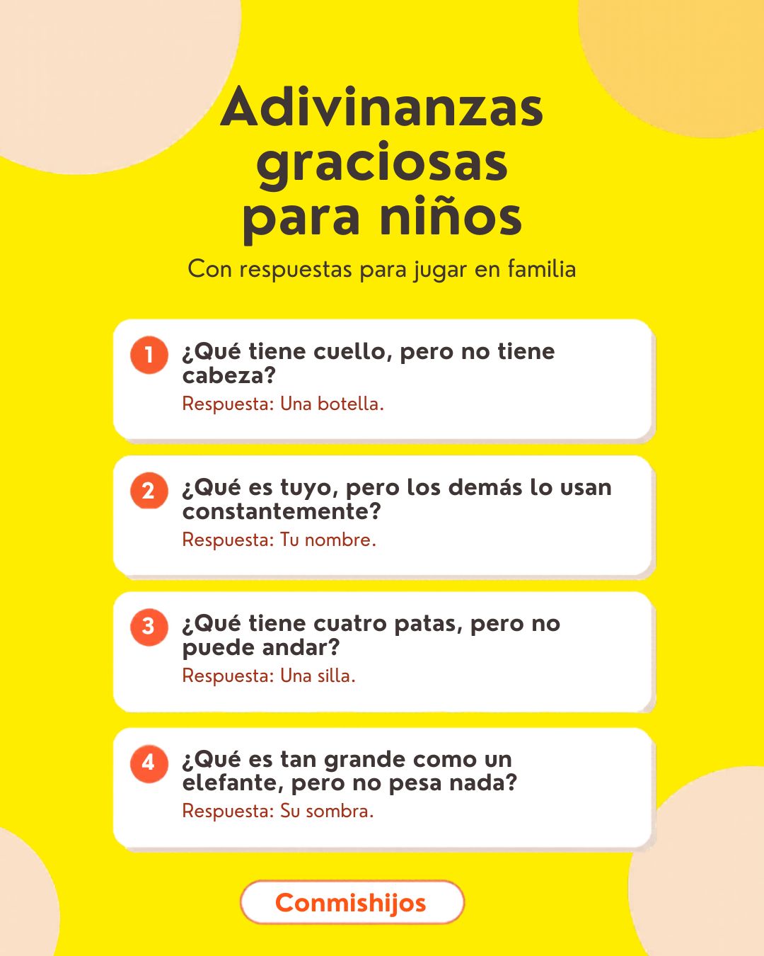 Adivinanzas graciosas para niños