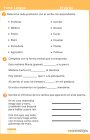 El verbo. Ejercicio de Lengua para niños de 3º de Primaria