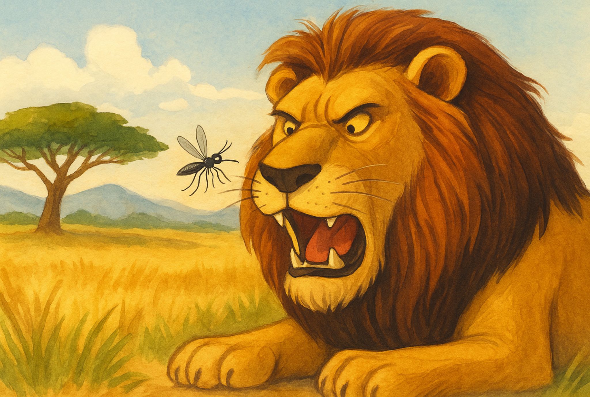 Fábula El mosquito y el león
