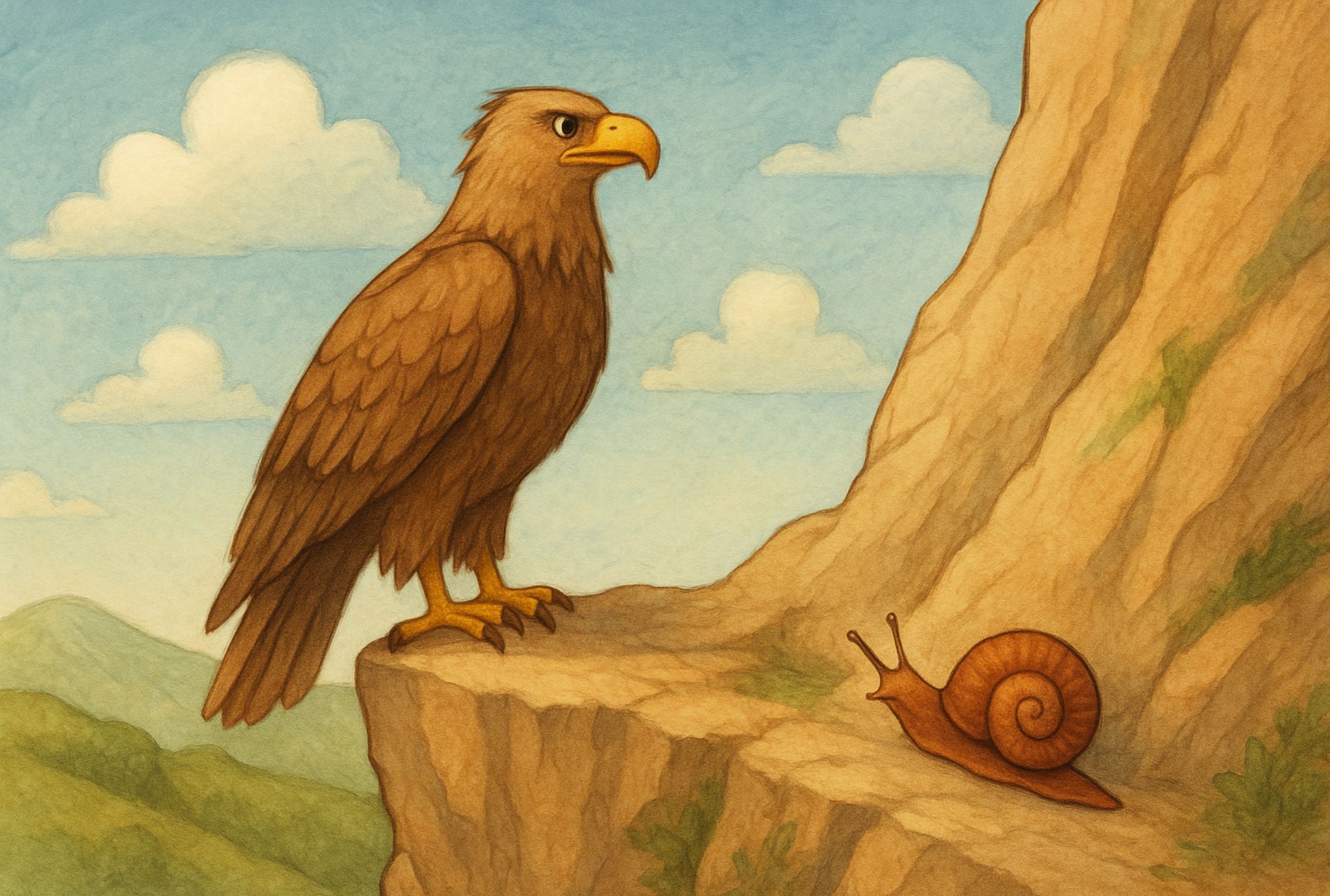 Fábula para niños El águila y el caracol