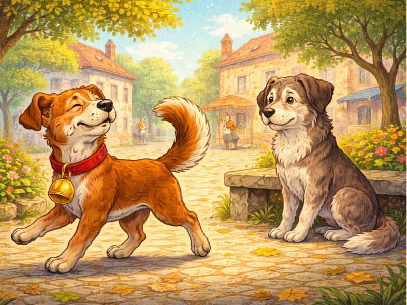 Fábula de Esopo EL perro con campanillas