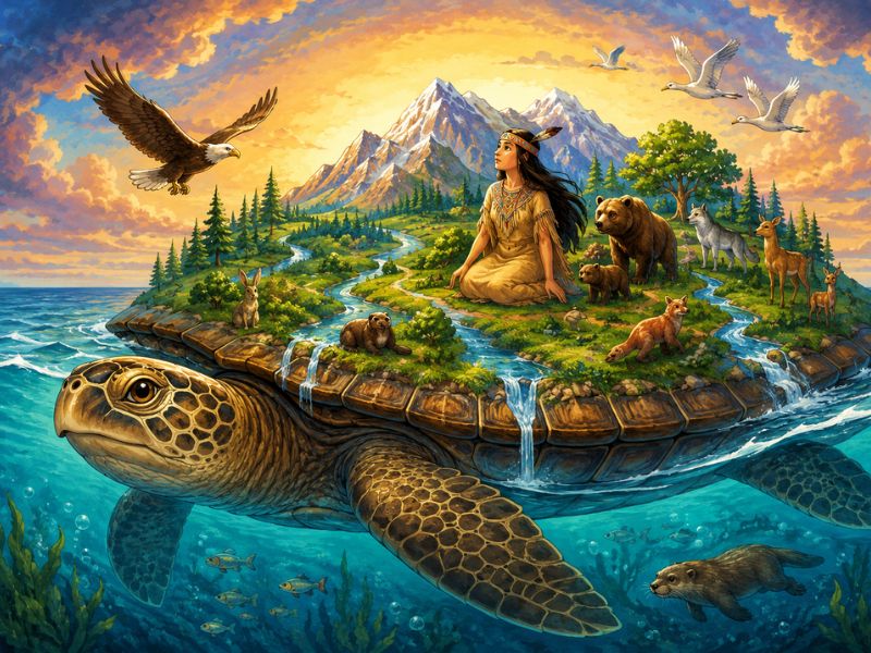 Mito para niños sobre la tortuga que lleva el mundo