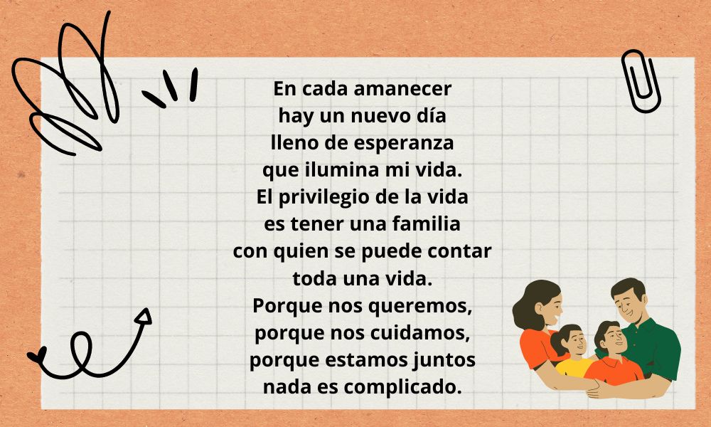 poema para niños sobre la familia