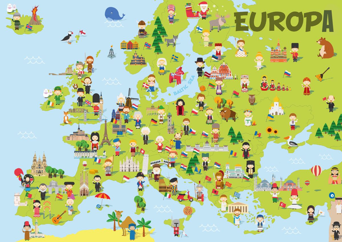 Mapa de Europa Libro de Actividades y Coloreado para Niños: Libros de  Geografía para Escolares Mapas de Países de Europa (Spanish Edition)