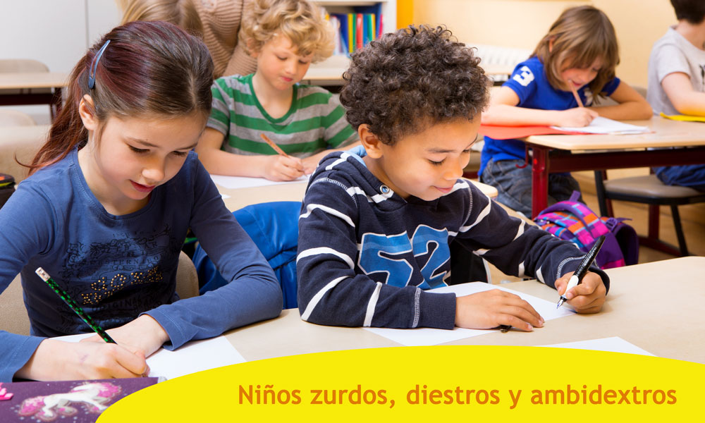 Niños zurdos, diestros y ambidextros