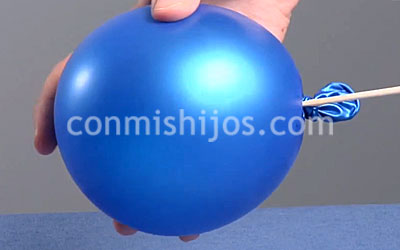 Brocheta de globos. Paso 2