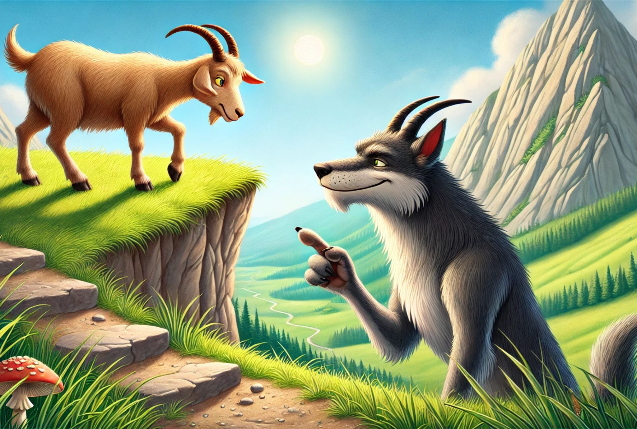 Fábula de El lobo y la cabra