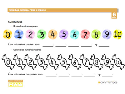 Ficha de matemáticas para niños