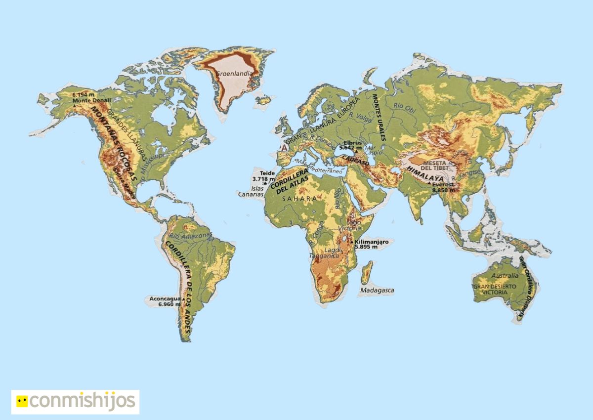 MAPAMUNDI, Mapas del mundo: Relieve, Países, Continentes…