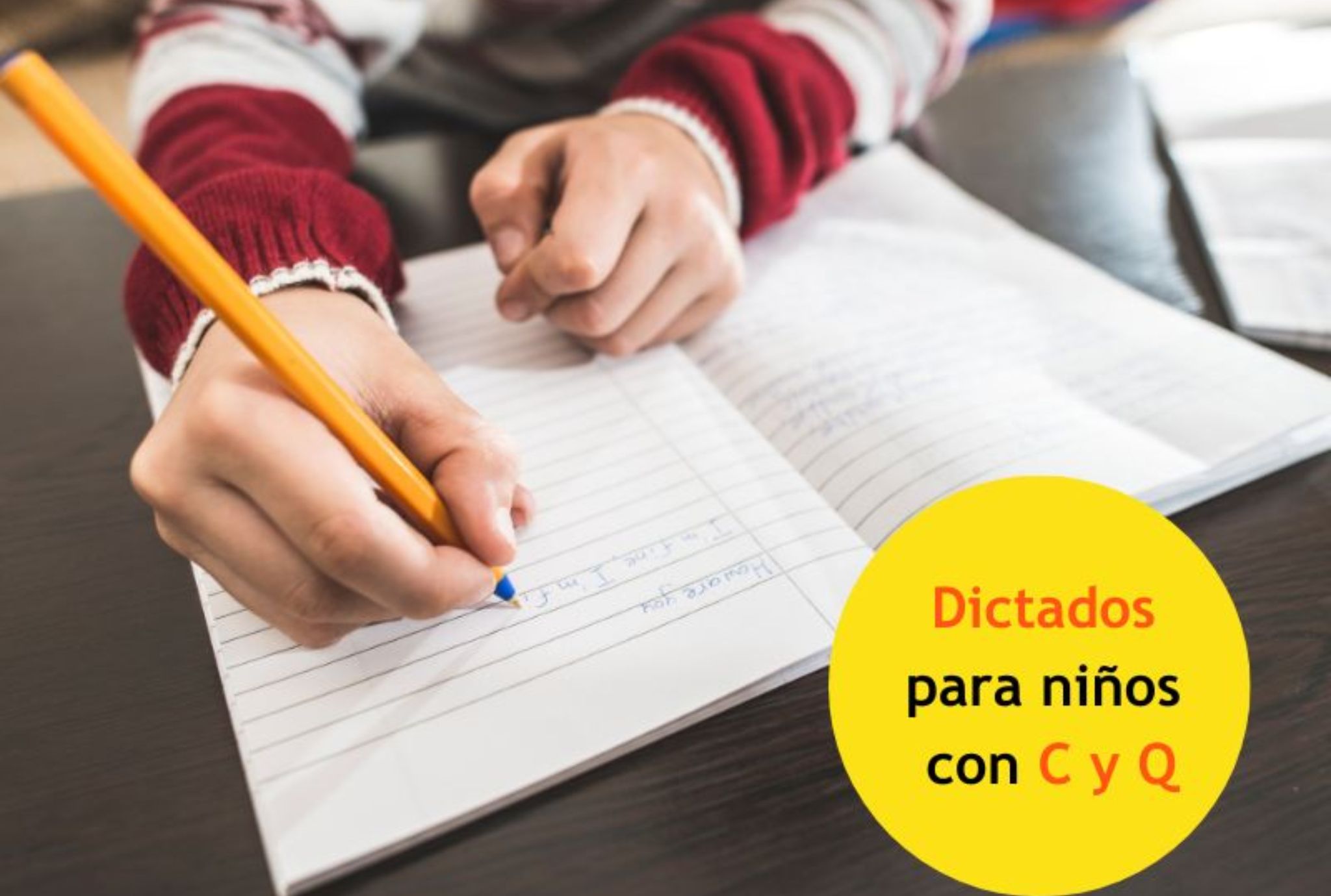 Dictados para niños con la letra C y Q