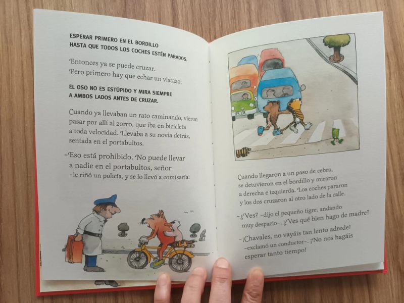 Tigre y oso, libro sobre normas de circulación para niños
