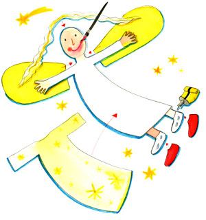 Manualidad infantil para fabricar un ángel de Navidad pasos