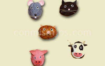 Manualidades. Animales con nueces. Paso 5