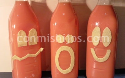 Manualidades infantiles. Botella calabaza