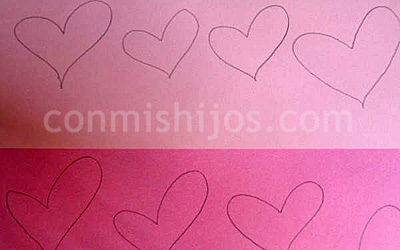 Ramo de corazones. Manualidad con cartulina para niños 1