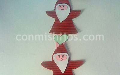 Manualidades infantiles. Guirnalda de Papá Noel. Paso 5