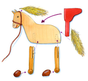 Manualidad infantil para fabricar un caballo salvaje 2