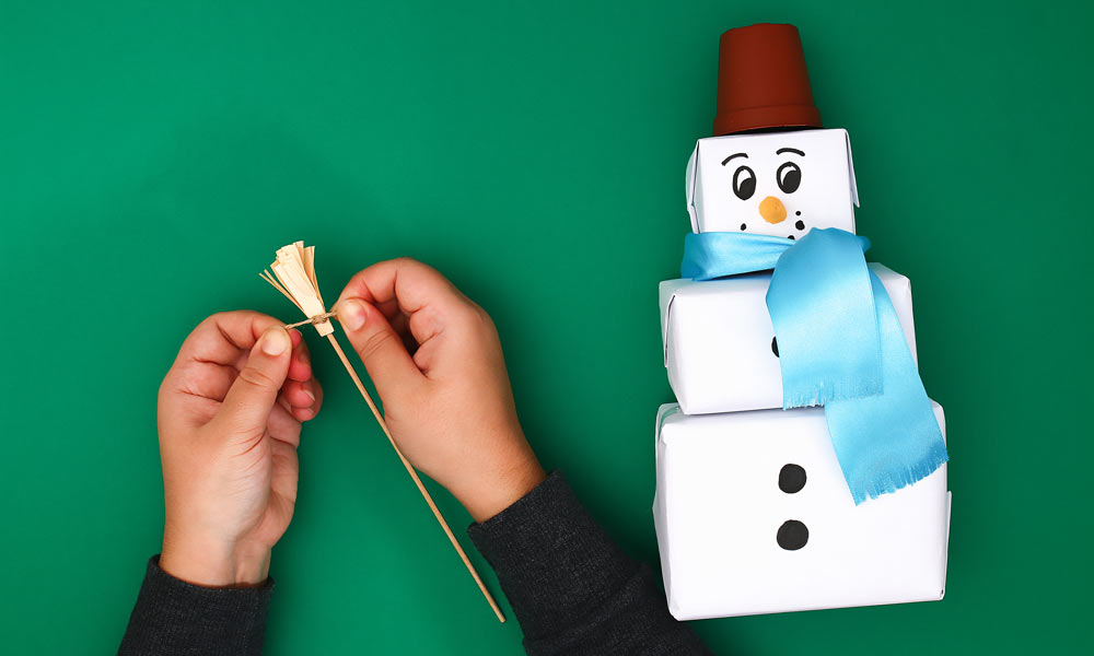 muñeco de nieve con papel, paso 1