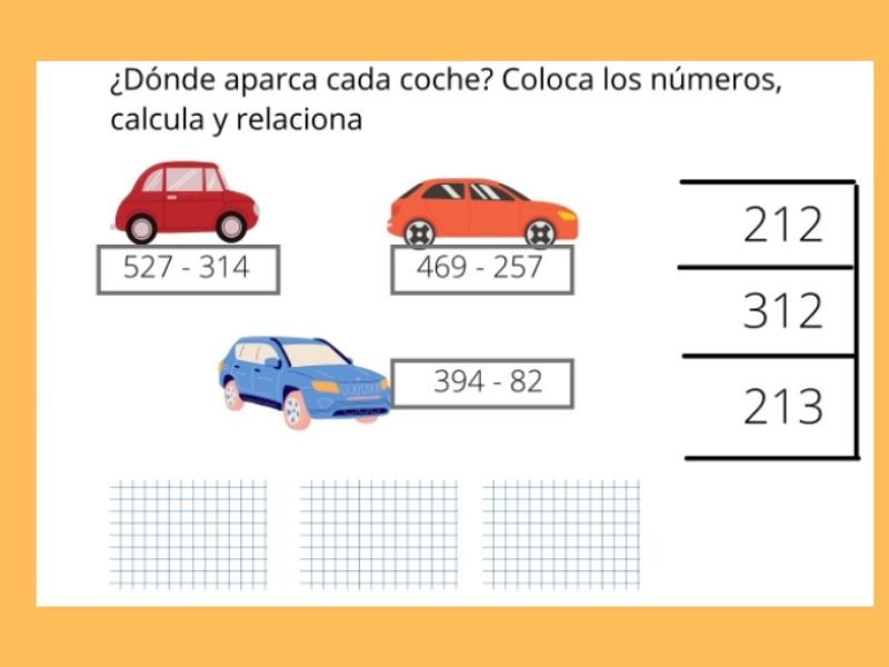 Sumas y restas sin llevar. Ejercicio de matemáticas para 2º de Primaria