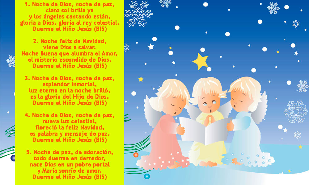 voz proporcionar Despido Noche de paz. Letras de canciones de Navidad para niños