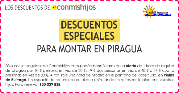 descuentos para montar en piragua