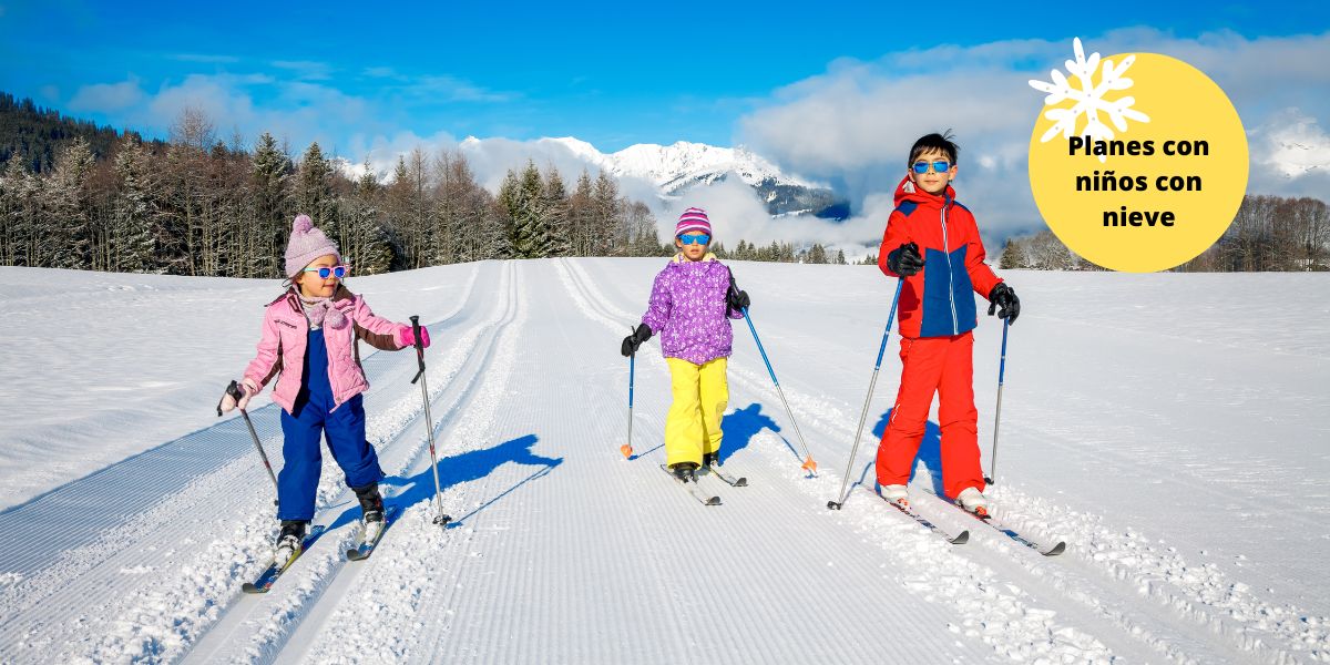 pistas de esquí de fondo con niños
