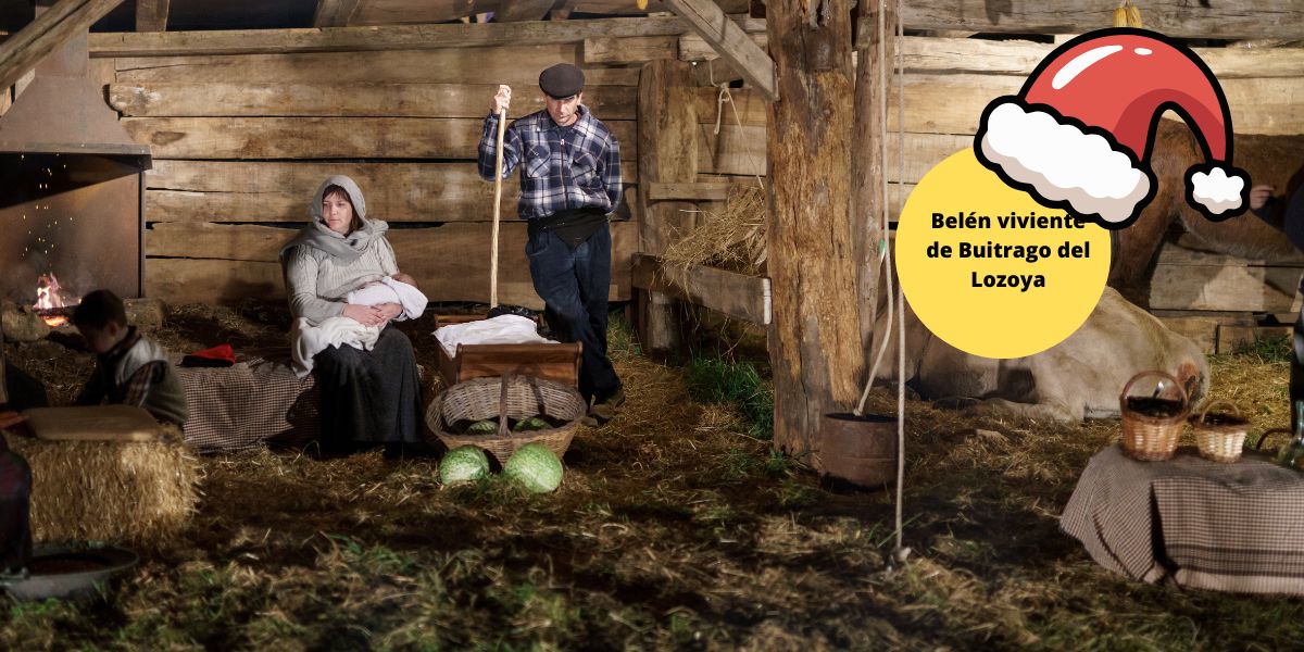 Belén viviente de Buitrago del Lozoya con niños