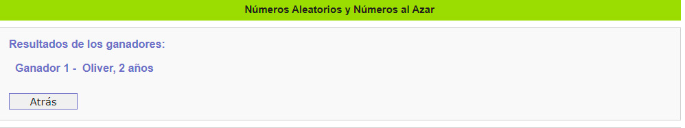 Ganador del sorteo