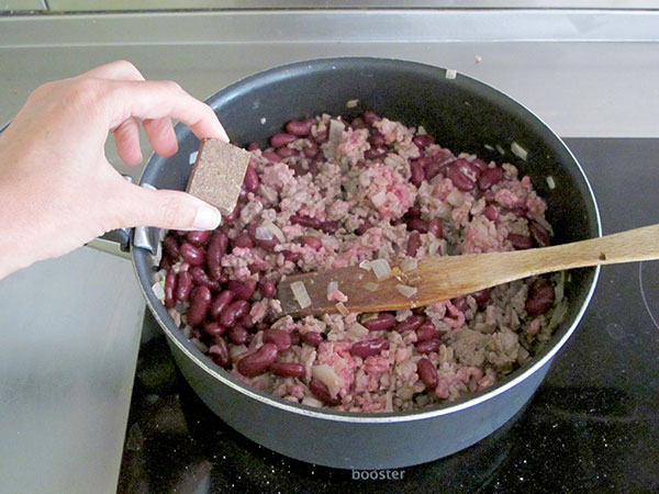 Receta infantil de chili con carne paso 7