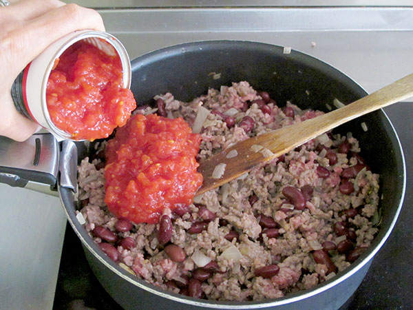 Receta infantil de chili con carne paso 9