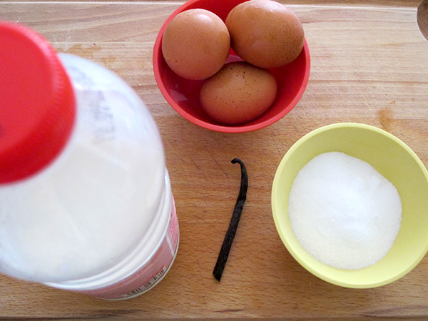 Receta infantil de flan de caramelo paso 1