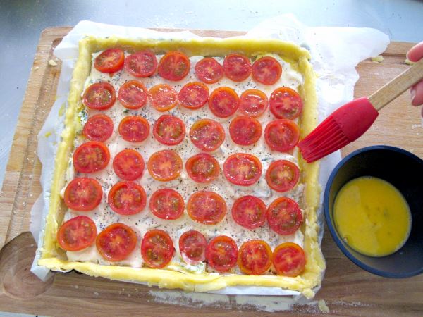 Receta infantil de tarta de tomates con queso ricotta paso 10