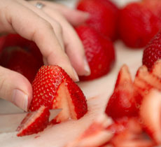 Receta de cereales con fresas. Paso 2