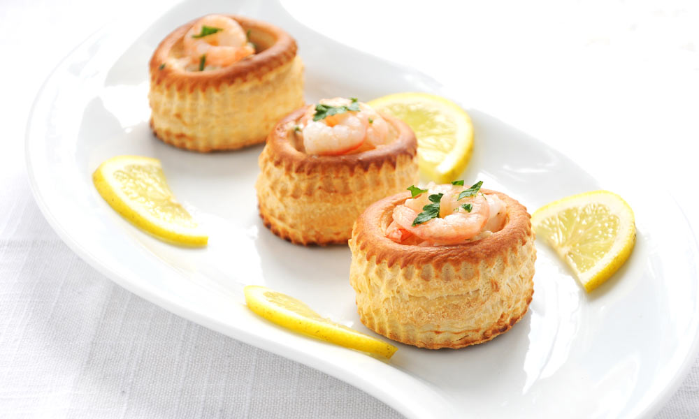 Vol au vent de gambas, paso 1