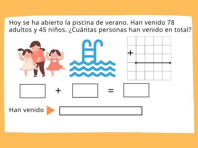 Sumas con llevadas. Ficha de matemáticas para 2º de Primaria