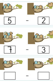 Ejercicio de matemáticas para aprender a restar