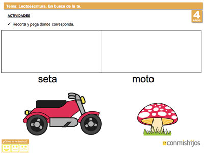 Ejercicio para aprender la letra T