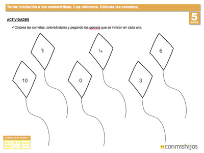 Ficha de matemáticas para niños. Aprender a contar hasta 10