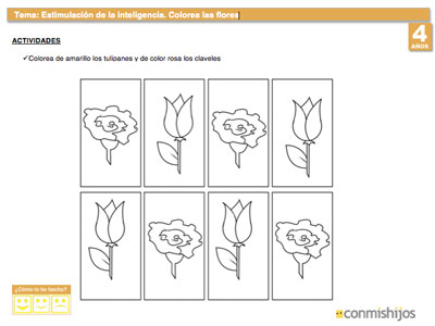 Ficha de colorear para niños. Estimulación de la inteligencia