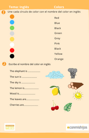 Suburbio lamentar aislamiento Los colores en inglés para niños. Ejercicio de inglés para niños