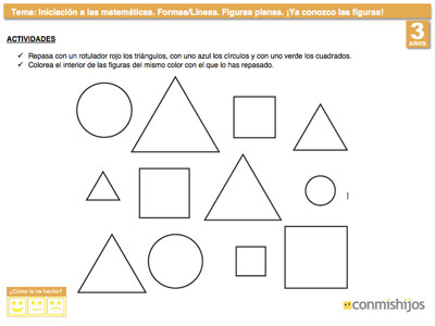 Ejercicio para identificar formas geométricas planas