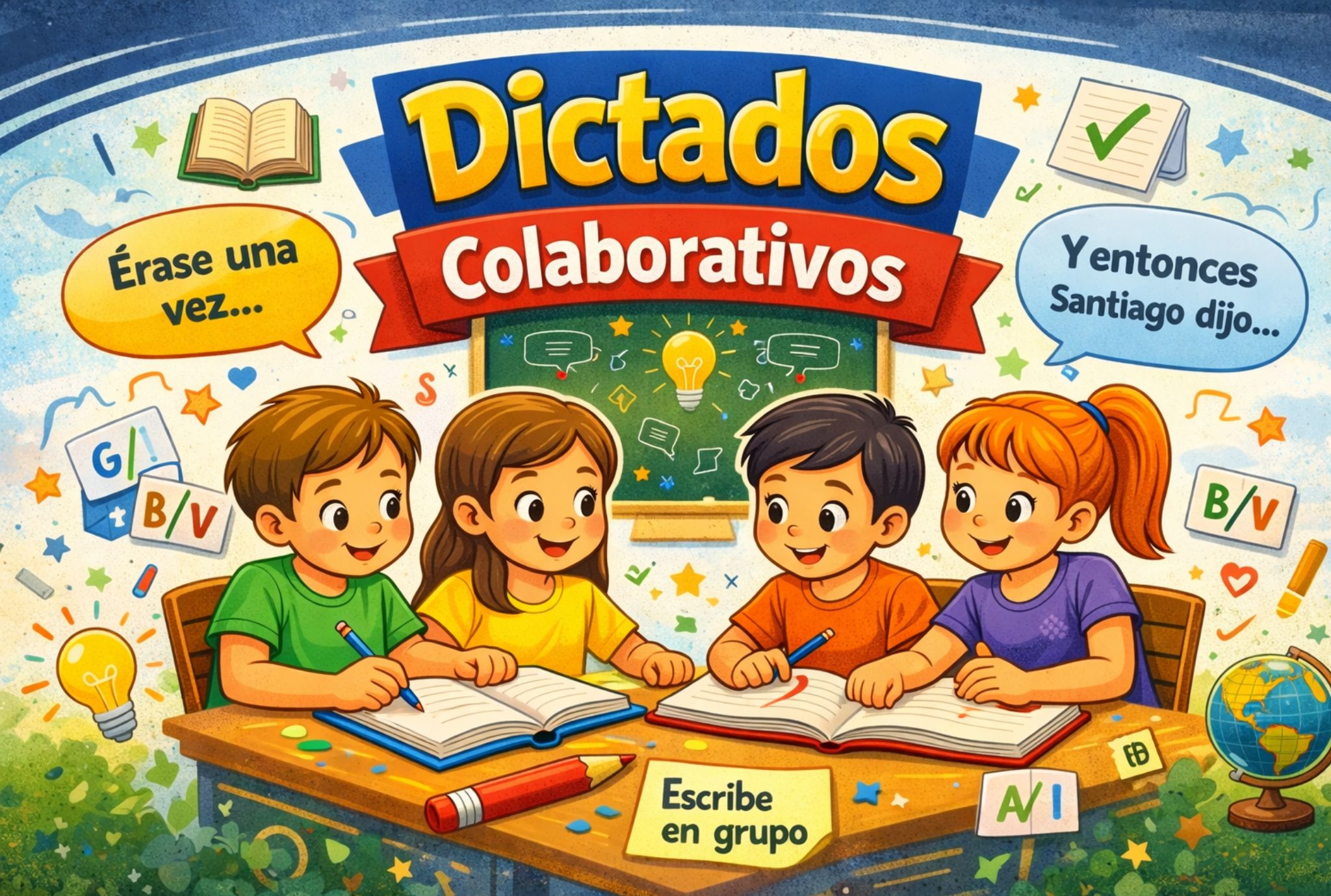 Dictados colaborativos para niños