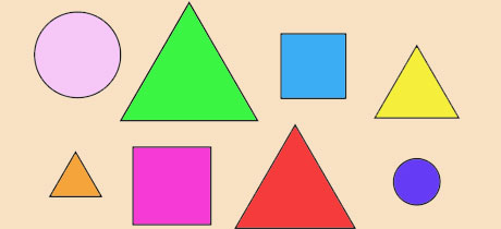 Ejercicio para aprender las formas planas. Matemáticas