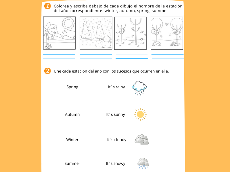 estaciones del año en inglés para niños