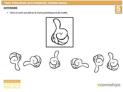 Ejercicio de estimulación de la inteligencia para niños