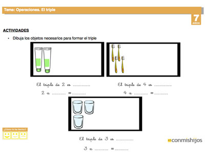 Ficha de las tablas del 3 y 4